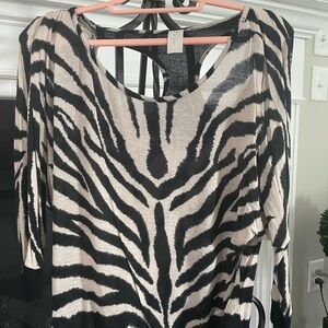Zebra print sheer top